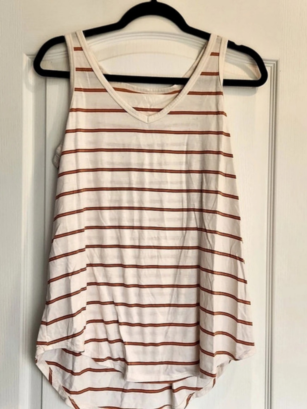 a.n.a Striped Tank Top in White & Orange Size Large Like New